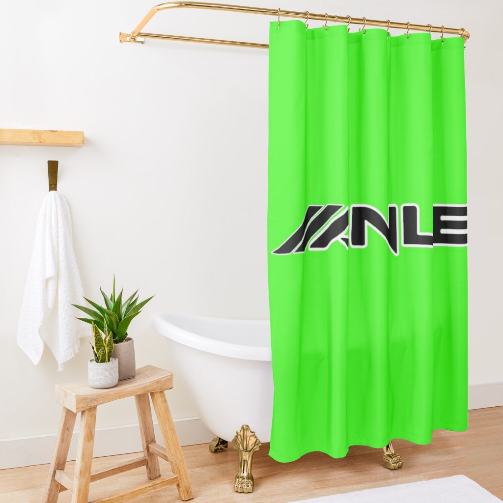 Anuel Aa Verde Fluor Safety Green Shower Curtain Official Anuel Merch